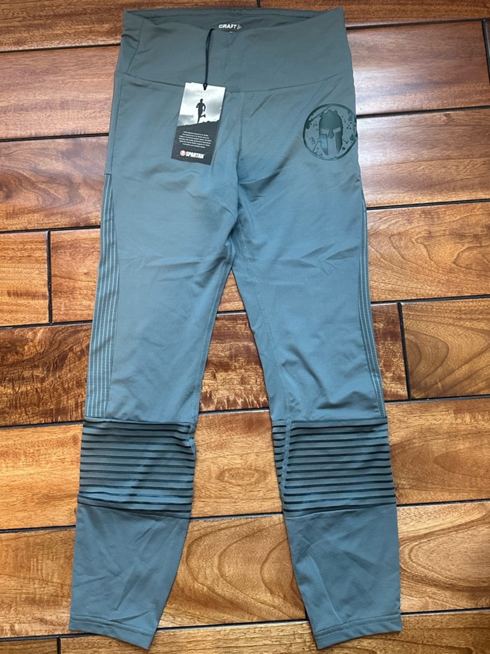 Craft Spartan High-Rise Performance Leggings with Ribbed Knee Panels Slate
